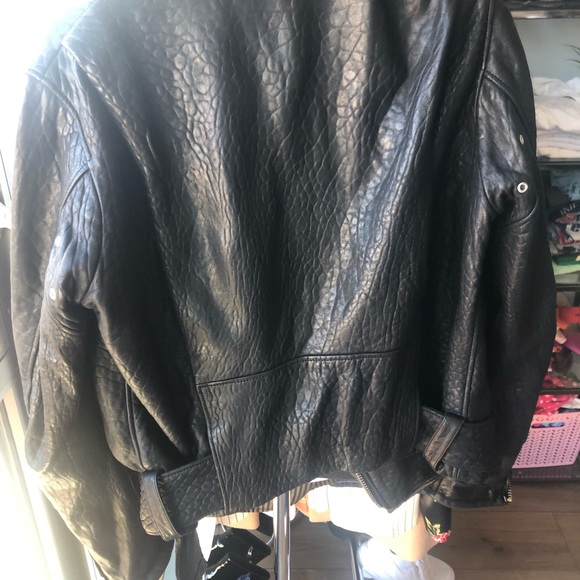 Acne Black Leather Jacket - Picture 7 of 8
